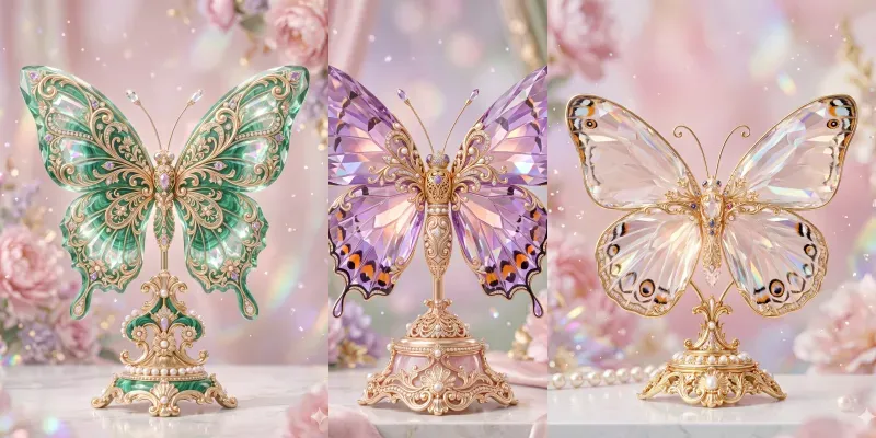 Crystal Butterfly Ornaments generated by undefined