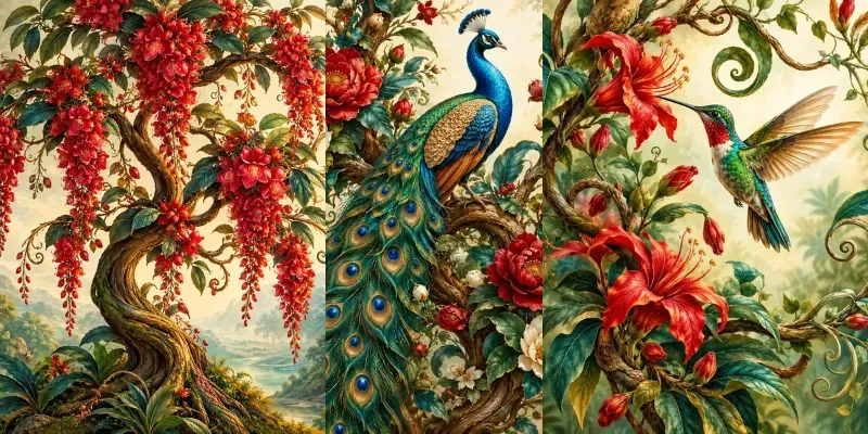 Botanical Vines Blossoms