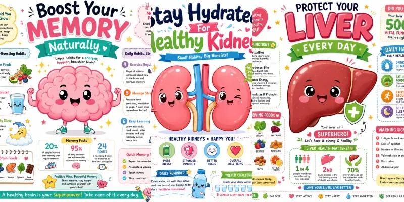 Cute Kawaii Medical Infographic Posters generated by undefined