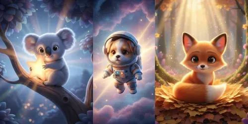 Adorable Pixar Style Animals generated by gemini-image