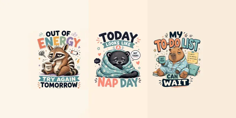 Cute Moody Animal Quote Tshirt Packs generated by undefined