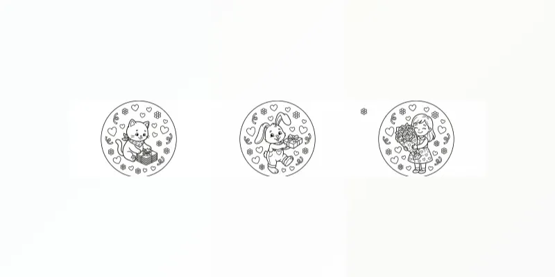 Valentine Monoline Coloring Generator generated by undefined