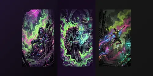 Neon Delirium Codices generated by gemini-image