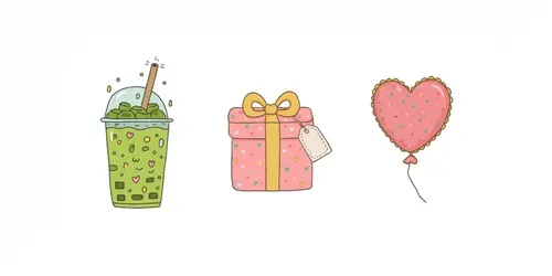 Coquette Cottagecore Flat Clip Art generated by midjourney