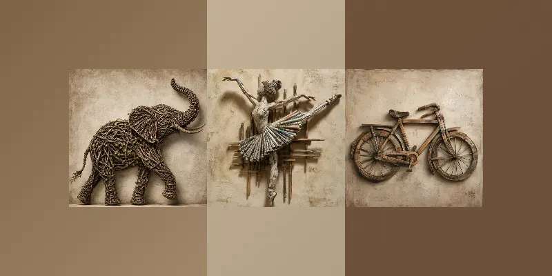 Rustic Assemblage Art Silhouettes generated by undefined