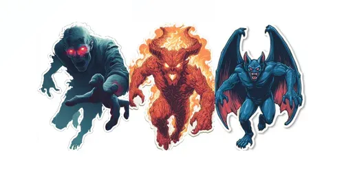 Halloween Horror Stickers generated by midjourney