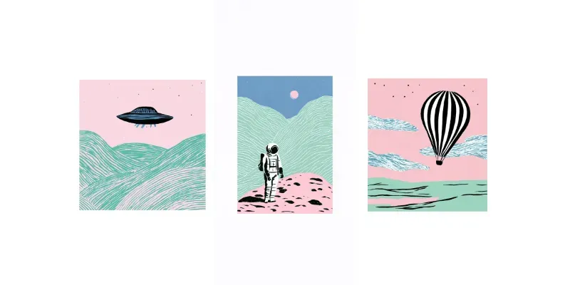 Retro Minimal Poster Illustrations generated by undefined