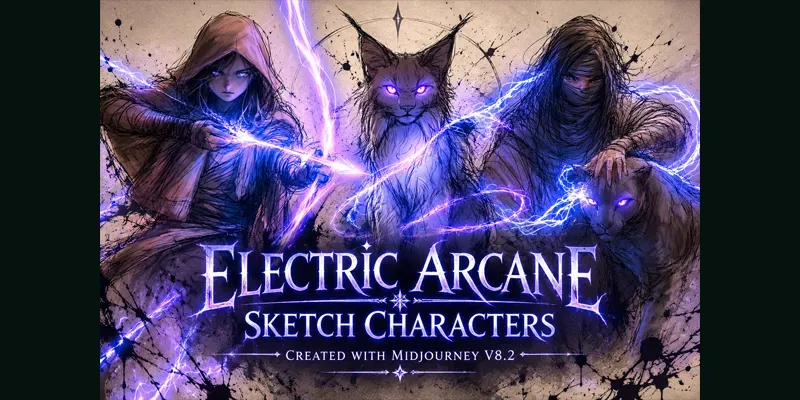 Electric Arcane Sketch Characters generated by undefined