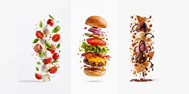 Food In The Air Professional Food Art generated by undefined