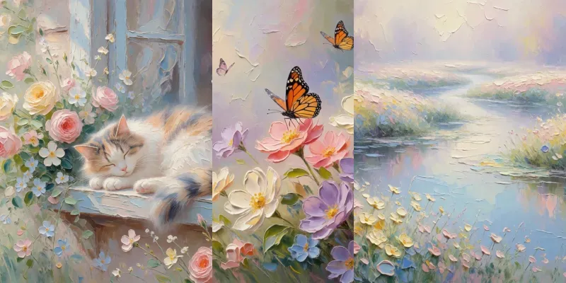 Dreamy Pastel Impressionist Oil Paintings generated by undefined