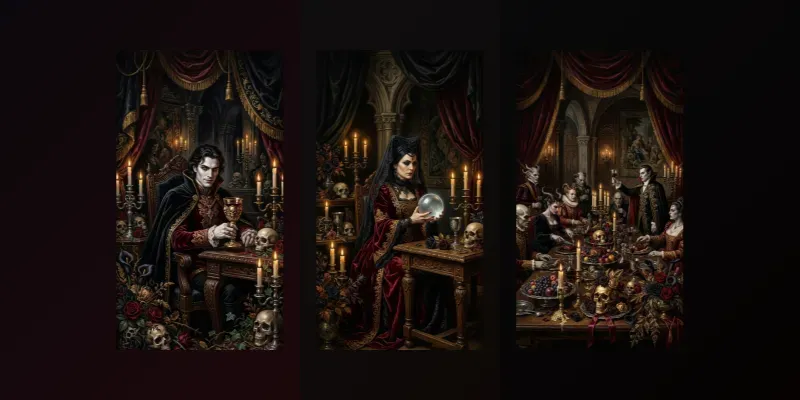 Halloween Dark Baroque Art Prints generated by undefined