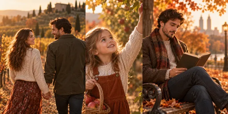 Golden Autumn Portrait Photography generated by undefined
