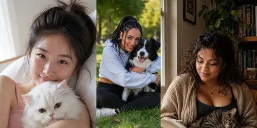 Pet Lover Girl Portraits generated by chatgpt-image