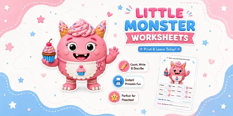 Little Monster Printable Worksheets generated by undefined