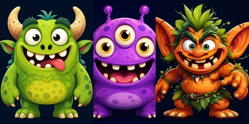 Cute Monster Character Collections generated by chatgpt-image