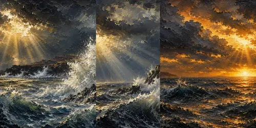 Dramatic Storm Seascape Art Creators generated by chatgpt-image
