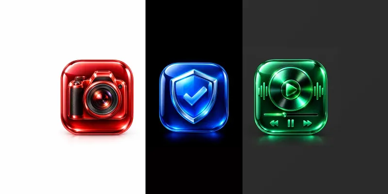 Futuristic Glossy 3D App Icon Makers