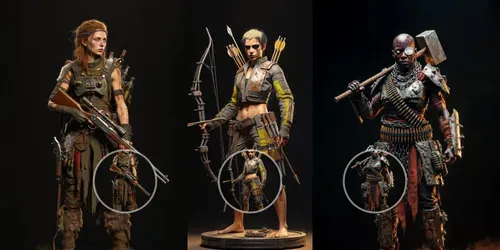 Postapoc Wasteland Huntress Videos generated by grok-video