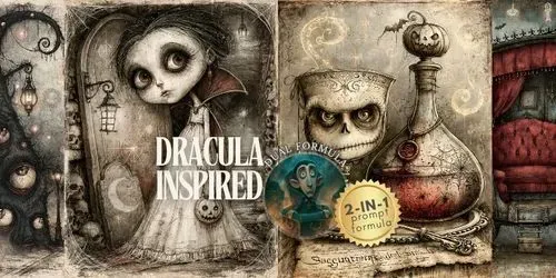 Dual Dracula Diaries Inspired Pages generated by midjourney