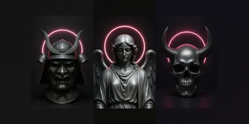 Neon Divine 3D Portraits generated by undefined