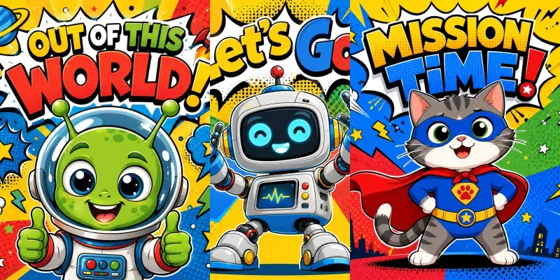 Playful Cartoon Burst Characters Designs generated by undefined