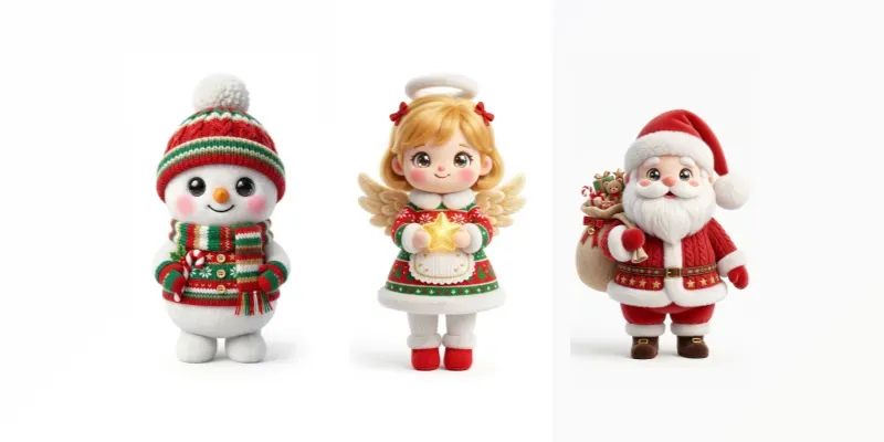 Cozy Christmas 3D Kawaii Clipart generated by undefined