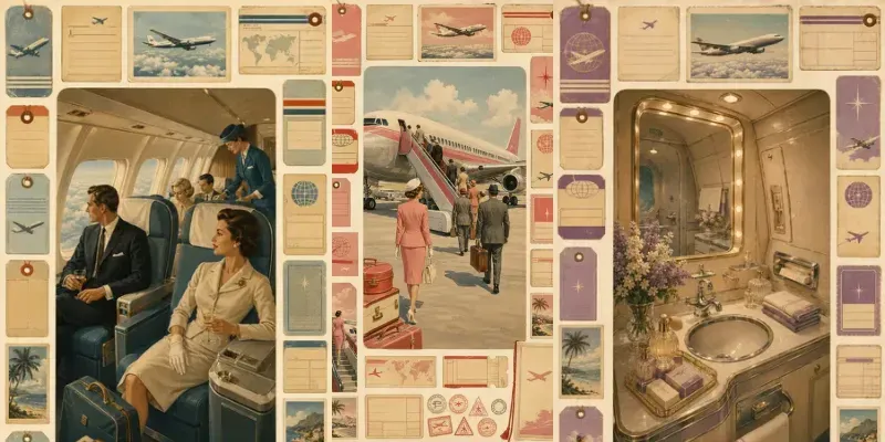 Vintage 1960s Air Travel Ephemera Sheets generated by undefined