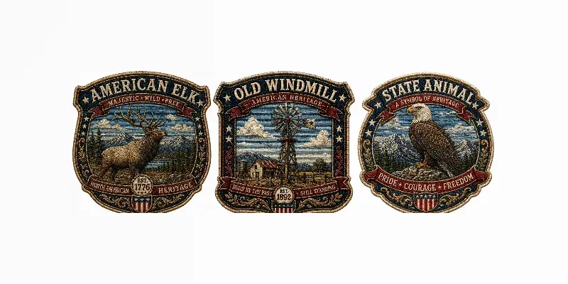 Vintage Americana Embroidered Patches generated by undefined