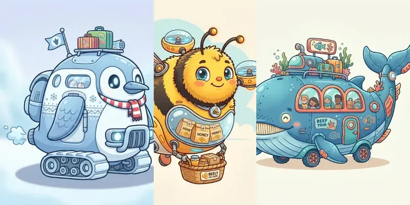 Cute Animal Vehicle Hybrids generated by undefined