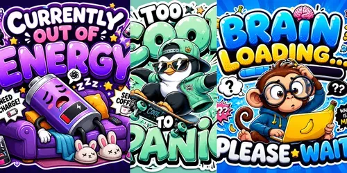 Cute Cartoon Quote Stickers generated by chatgpt-image