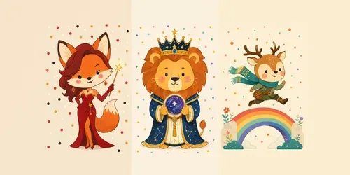 Vibrant Caricature Animal Cliparts generated by chatgpt-image