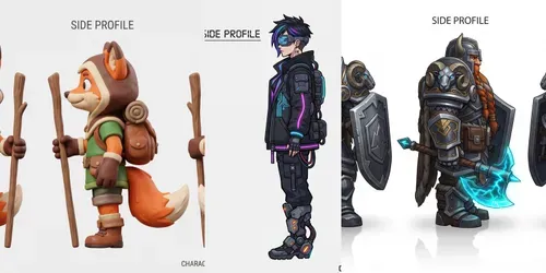 Video Game Character Turnarounds generated by gemini-image