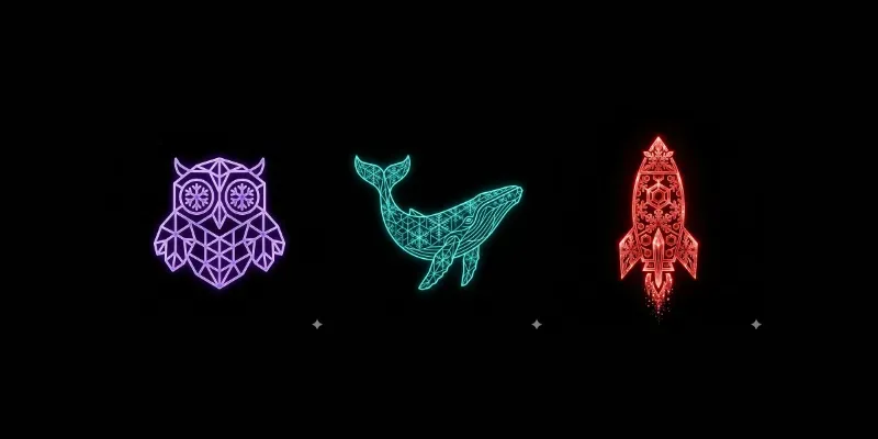 Minimalist Glowing Ice Crystal Icons generated by undefined