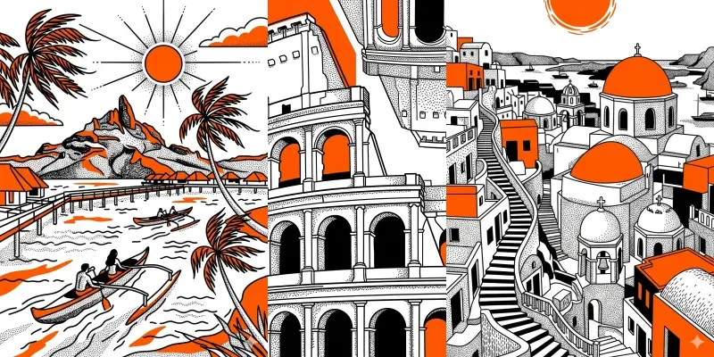 High Contrast Minimalist Travel Posters generated by undefined