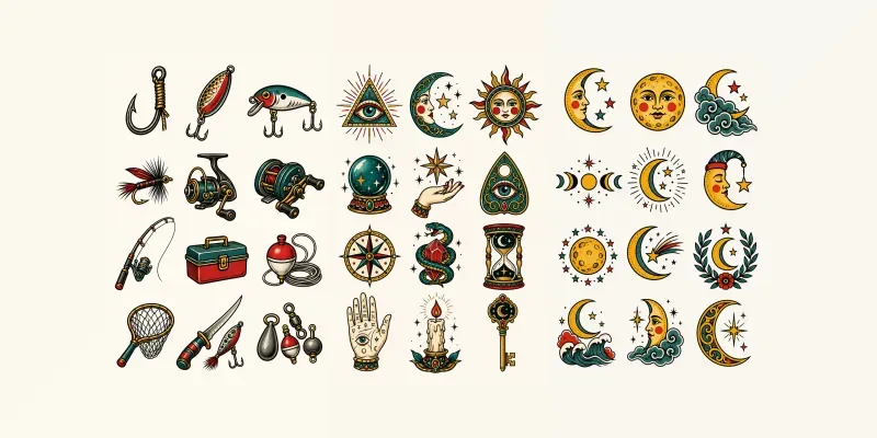 Old School Tattoo Flash Sheets generated by undefined