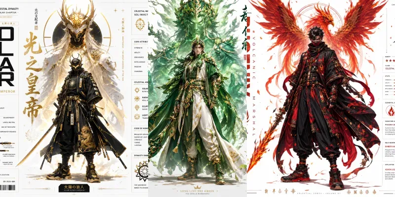 Mythic Character Codex Posters generated by undefined