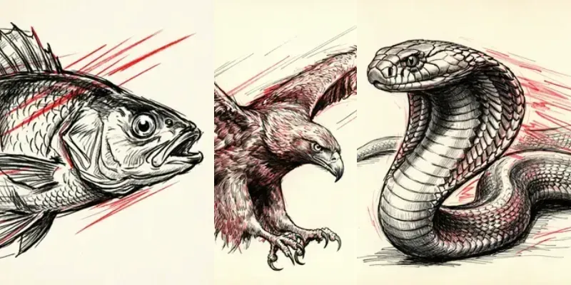 Red Black Ink Sketches generated by undefined