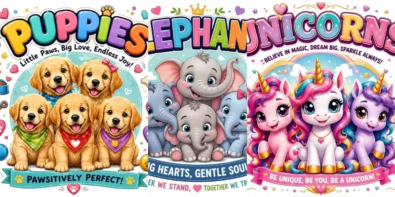 Cute Cartoon Character Posters generated by undefined