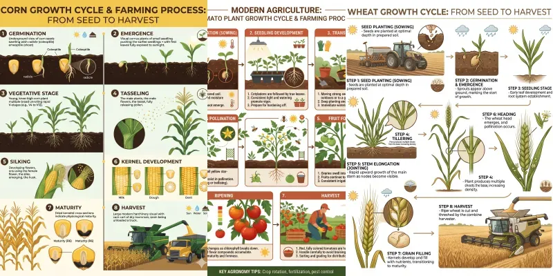 Modern Crop Growth Cycle Farming generated by undefined