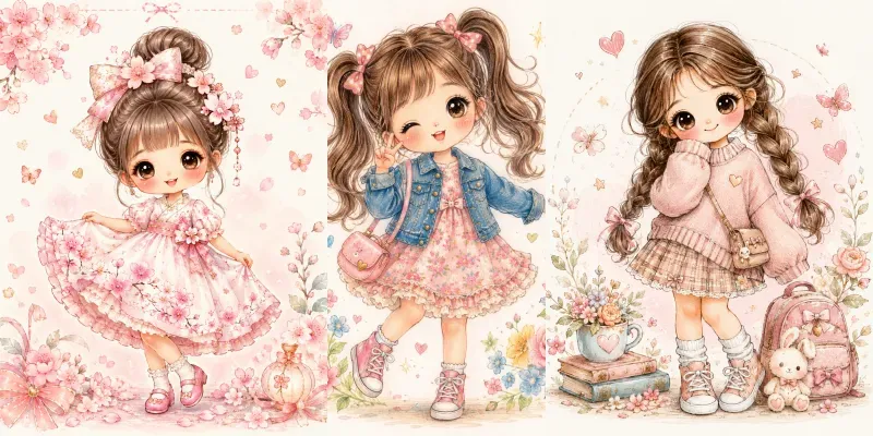 Adorable Fashion Doll Art generated by undefined