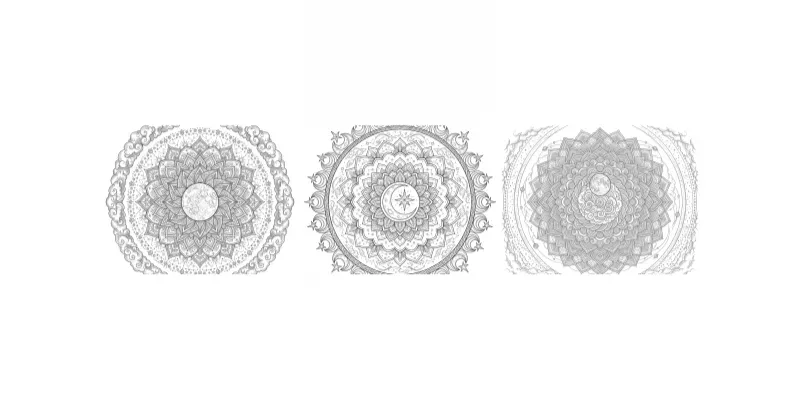Celestial Moon Mandala Coloring Pages generated by undefined
