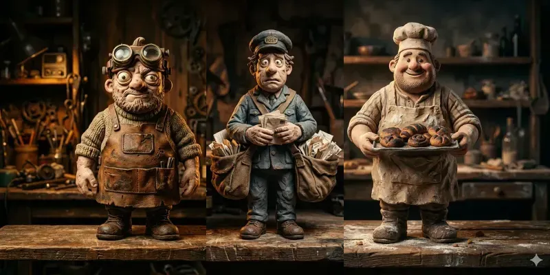 Whimsical Clay Figures