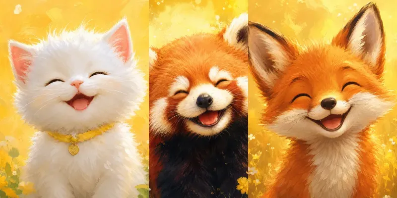 Joyful Whimsical Animal Portraits generated by undefined