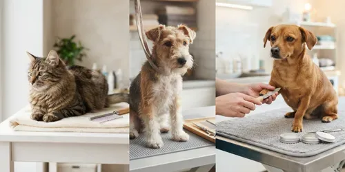 Pet Grooming Care Scene Builders generated by gemini-image