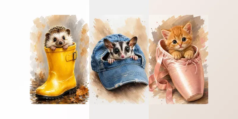 Tiny Animals In Oversized Objects generated by undefined