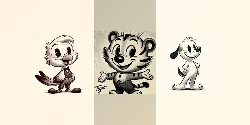 1930s Vintage Animal Cartoon Characters generated by undefined