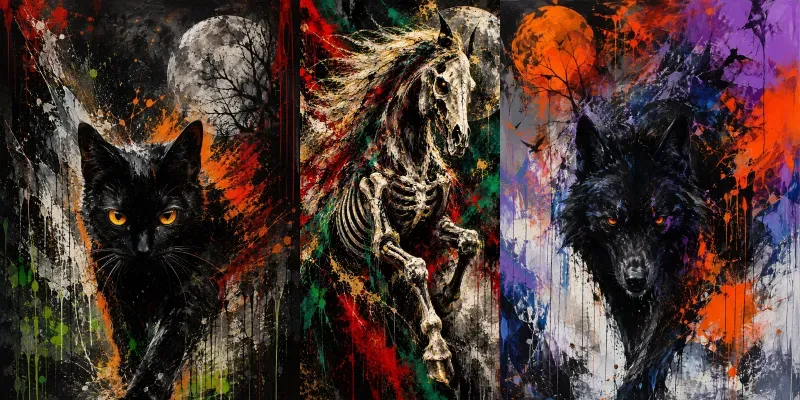 Explosive Abstract Halloween Animal Art generated by undefined