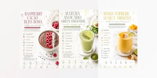 Airy Wellness Recipe Infographic Posters generated by chatgpt-image