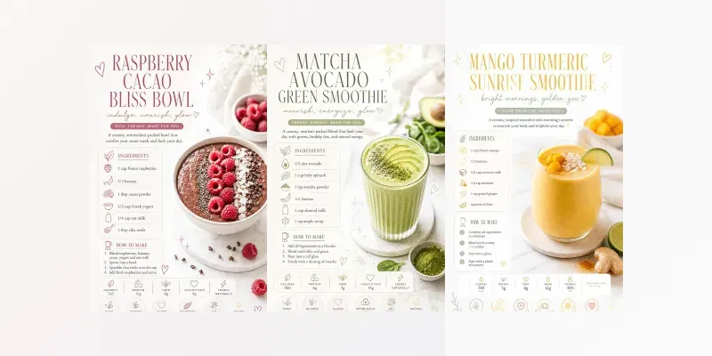 Airy Wellness Recipe Infographic Posters generated by undefined