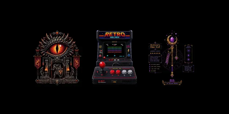 Retro Pixel Art Gaming Icons Packs generated by undefined